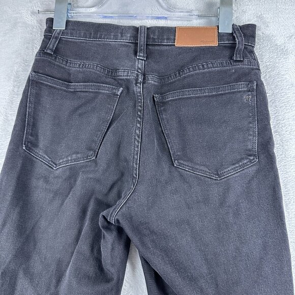 Madewell Classic Straight Leg Jeans Womens Size 25 High Rise Stretch Black - Picture 4 of 13